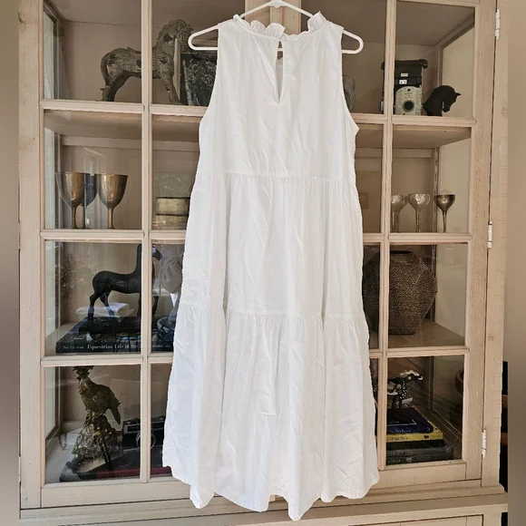 LAKE Tiered Brunch Dress Ruffled Neck Sleeveless - Picture 4 of 6